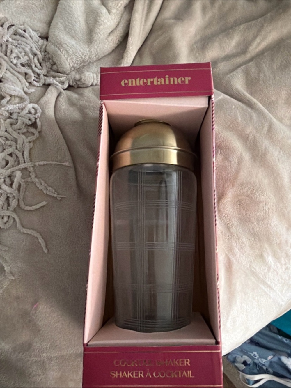 Entertainer Gold Cocktail Shaker - Glass and Brass Finish